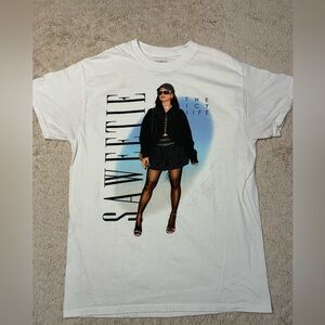 Women’s White Saweetie medium T Shirt The Icy Life Official Merch Rapper